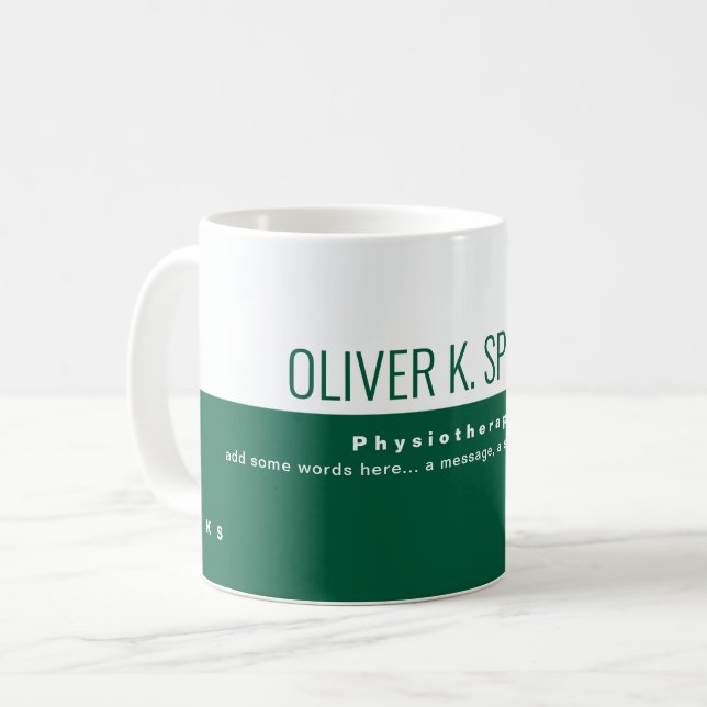 Mug Profession demi-chasseur-vert demi-blanc (Devant gauche)