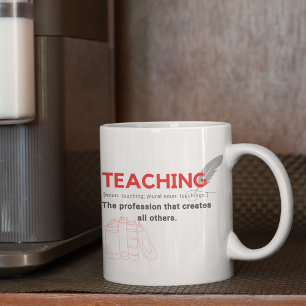 Mug Profession enseignante en rouge qui crée tous les 