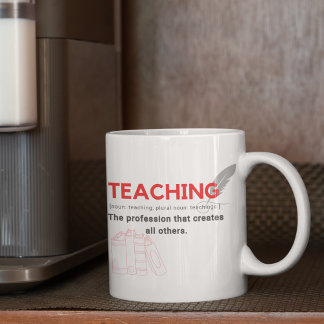 Mug Profession enseignante en rouge qui crée tous les