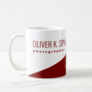 Mug Profession (photographe) moitié rouge moitié blanc