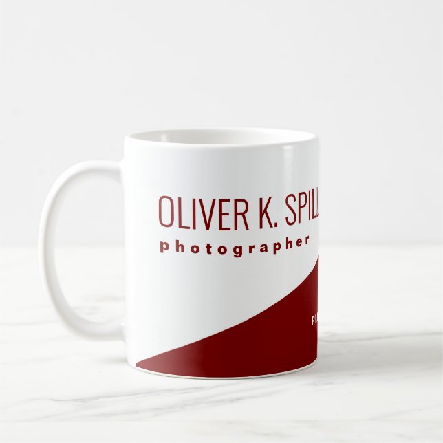 Mug Profession (photographe) moitié rouge moitié blanc (Gauche)