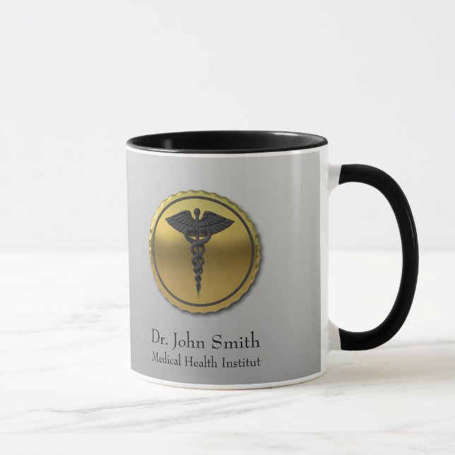 Mug Professional 3D Gold Caduceus Emblem Medical (Droite)