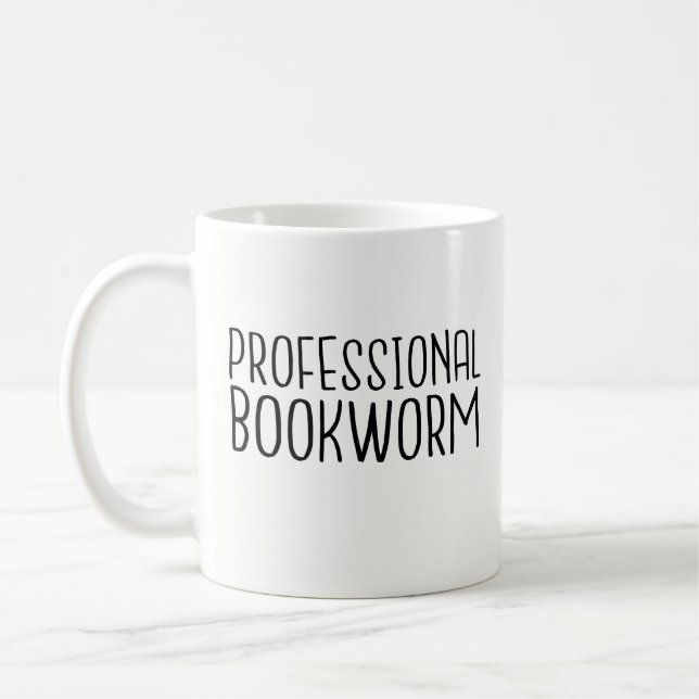 Mug Professional Bookworm - pour les bibliothécaires,  (Gauche)