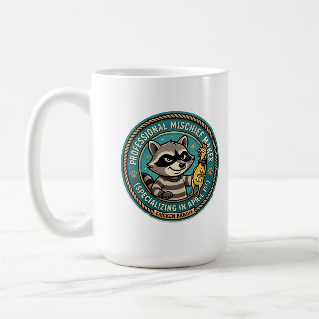 Mug Professional Mischief Maker Raccoon Funny  (Gauche)