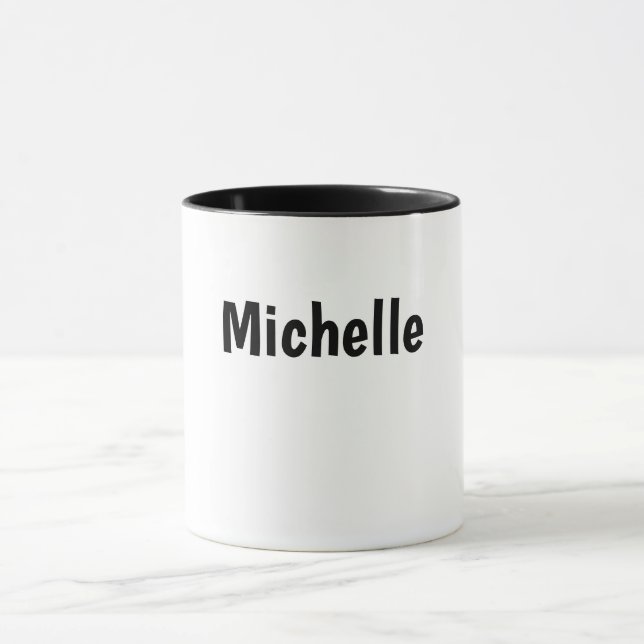 Mug Professional Modern Minimalist Plain Own Name (Centre)