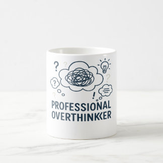 Mug Professional overthinker- Funny Mind Doodle design