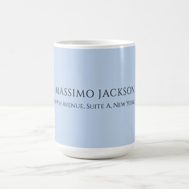 Mug Professional pale blue modern minimalist name (Centre)