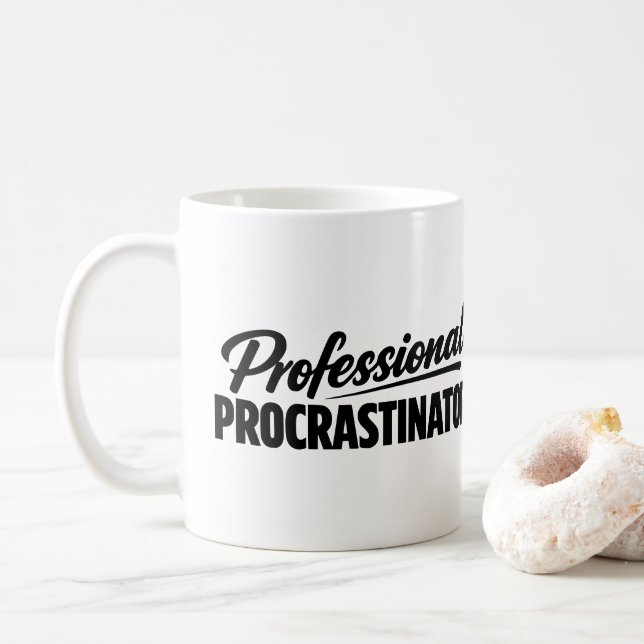 Mug Professional Procrastinator Funny Humor (Avec donut)