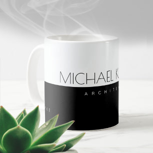 Mug Professionnel (architecte) mi-noir mi-blanc