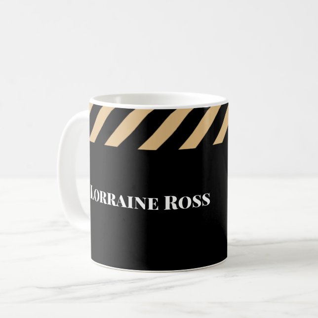 Mug Professionnel Brown et noir strié (Devant gauche)