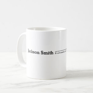 Mug Professionnel du nom minimaliste moderne noir