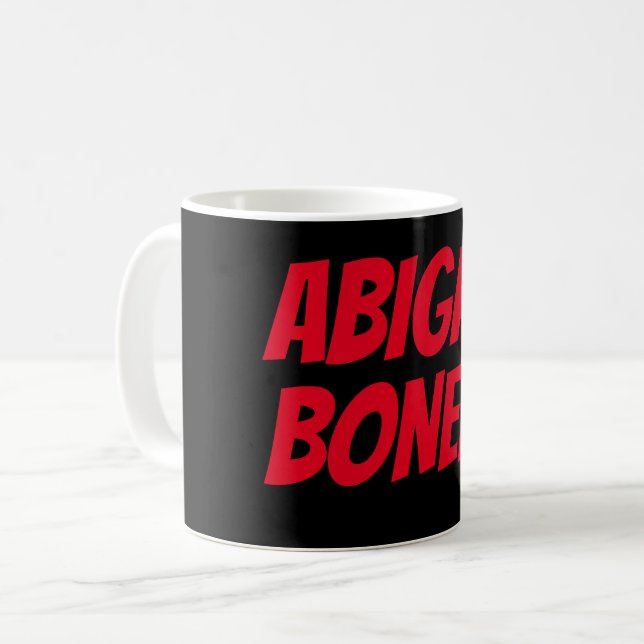 Mug Professionnel minimaliste rouge noir élégant nom d (Devant gauche)