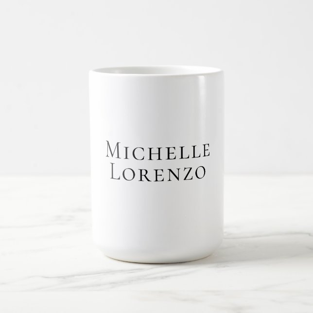 Mug Professionnel Moderne Simple Clair Nom Noir Blanc (Centre)