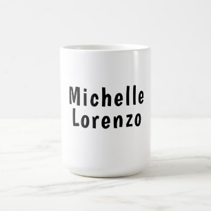 Mug Professionnel Moderne Simple Clair Nom Noir Blanc