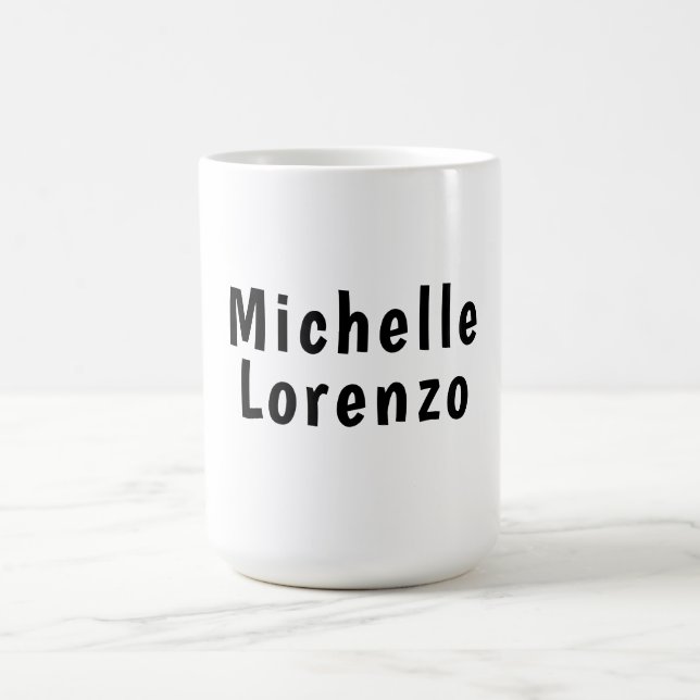 Mug Professionnel Moderne Simple Clair Nom Noir Blanc (Centre)