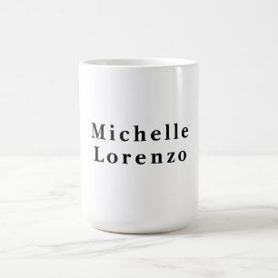 Mug Professionnel Moderne Simple Clair Nom Noir Blanc