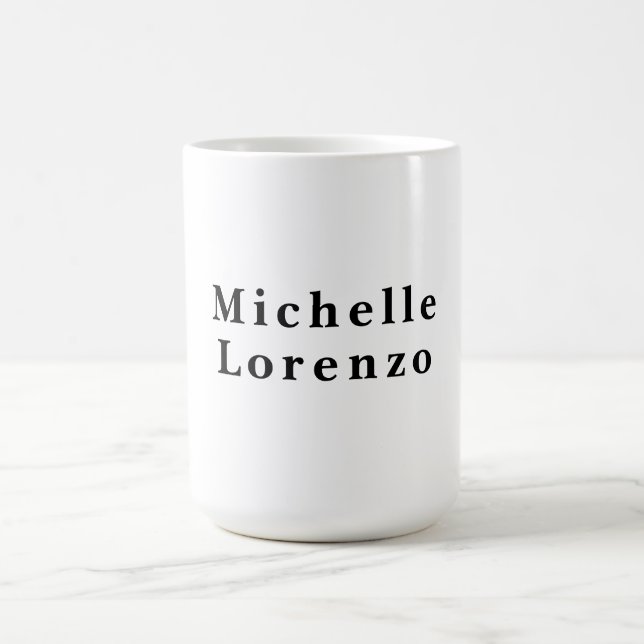 Mug Professionnel Moderne Simple Clair Nom Noir Blanc (Centre)