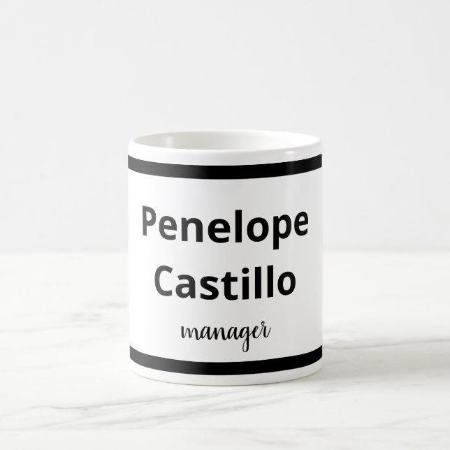 Mug Professionnel Moderne Simple Design Noir & Blanc (Centre)