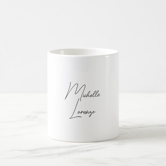 Mug Professionnel Moderne Simple Noir & Blanc (Centre)