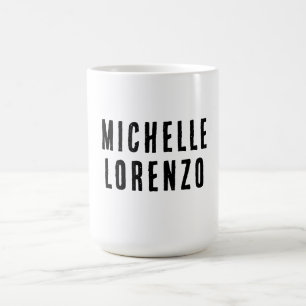 Mug Professionnel Moderne Simple Nom Uni Noir Blanc