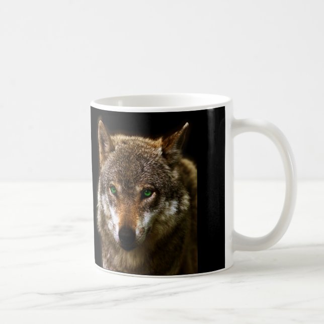 Mug Profil de loup avec l'arrière - plan editable de ~ (Droite)