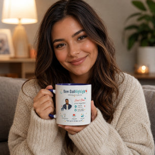 Mug Profil de reconnaissance du nouveau papa coloré
