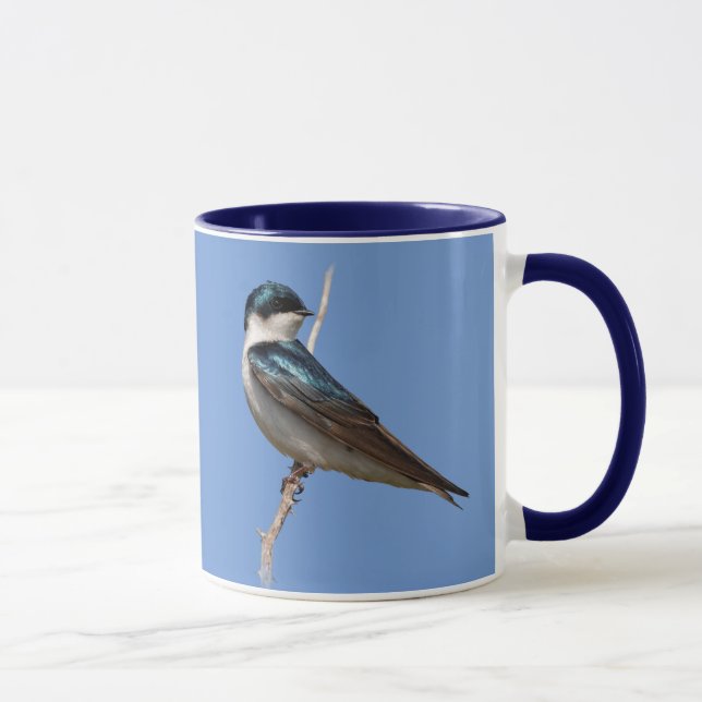Mug Profil d'une hirondelle d'arbre mâle dans le solei (Droite)