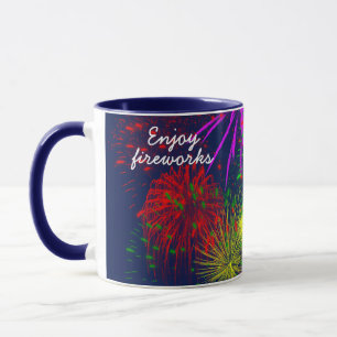 Mug Profitez de feux d'artifice drôle personnalisable