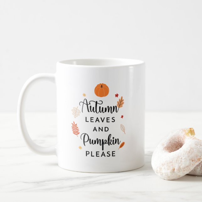 Mug Profitez de la saison avec les feuilles d'automne  (Avec donut)