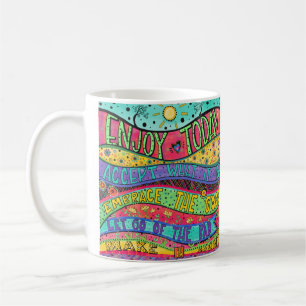 Mug Profitez des citations colorées d'aujourd'hui