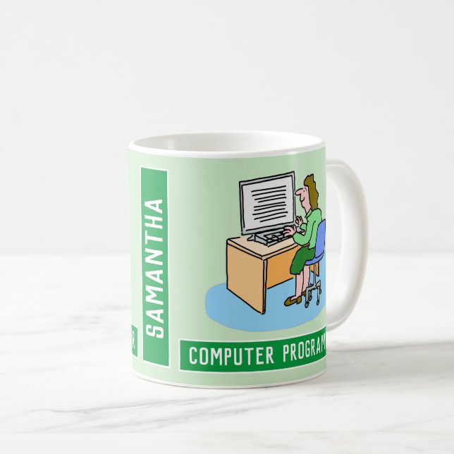 Mug Programmateur D'Ordinateur Féminin Avec Le Choix D (Devant droit)