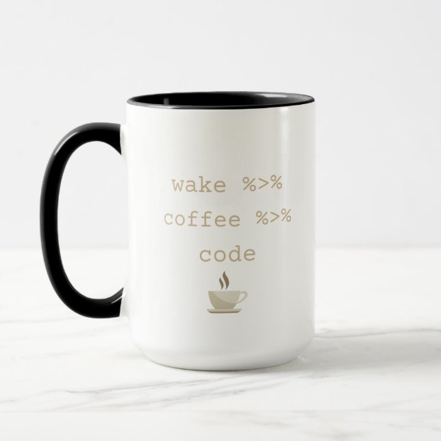 Mug Programmation du code du café Wake (Gauche)