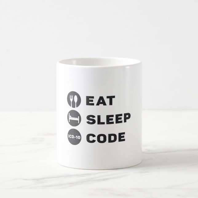 Mug Programme de code médical Eat Sleep code ICD (Centre)