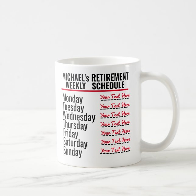 Mug Programme de retraite personnalisé amusant (Droite)