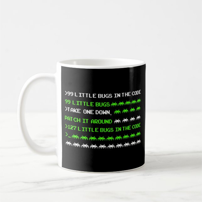 Mug Programmer Codage 99 Petits Bugs Dans Le Code (Gauche)