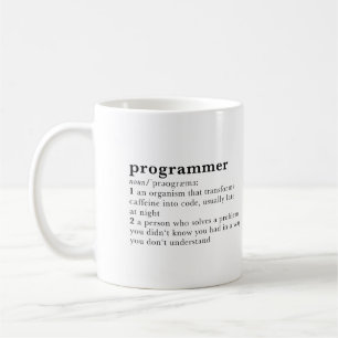 Mug programmeur. entrée de dictionnaire drôle