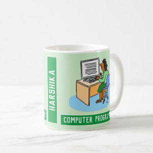Mug Programmeur Informatique Femme Asiatique Avec Nom.