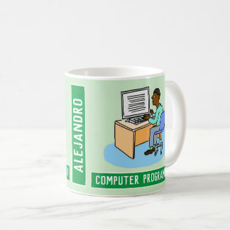 Mug Programmeur Ordinateur Homme Noir Avec Nom.