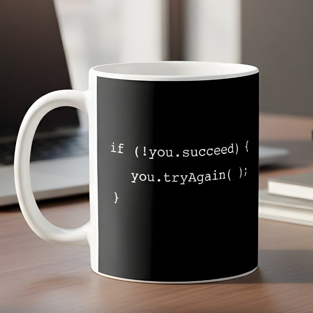 Mug Programmeur si vous n'avez pas réussi Noir (Créateur téléchargé)