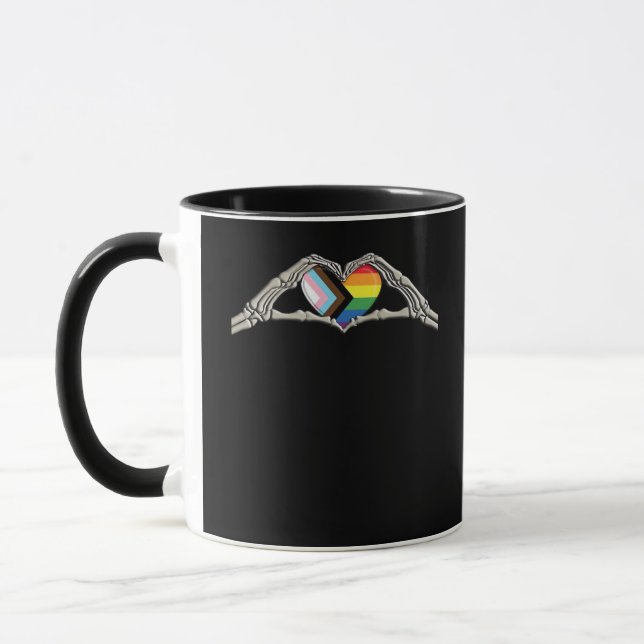 Mug Progrès de la fierté cardiaque des mains osseuses (Gauche)