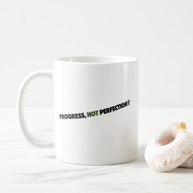 Mug Progrès et non Perfection Inspirant Motivant (Avec donut)