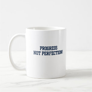 Mug Progrès Pas perfection Bleu