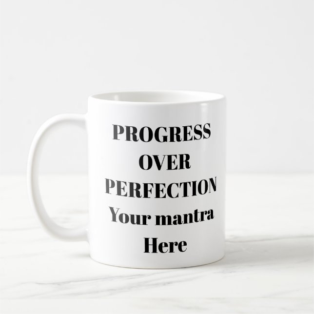 Mug Progrès sur la perfection motivationnelle Musique (Gauche)