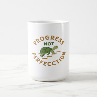 Mug Progress not Perfection - Cute Turtle Motivational