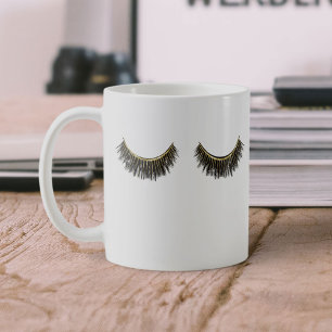 Mug Prolongements chics de cil d'or de maquilleur de