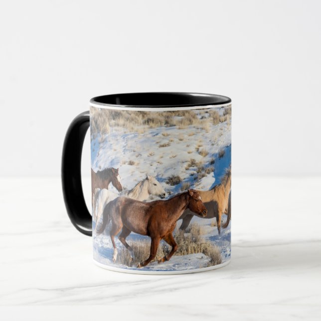 Mug Promenade à cheval en hiver sur Hideout Ranch (Devant gauche)