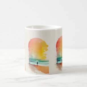 Mug Promenade dans les Waves Abstrait Beach Art