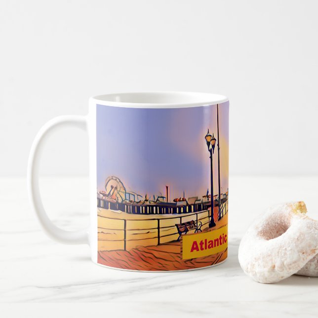 Mug Promenade de la Plage Pop Art (Avec donut)