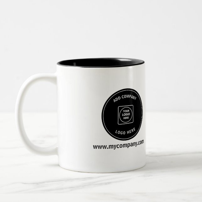 Mug promo entreprise deux tons avec logo de site W (Gauche)