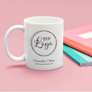 Mug Promo minimaliste de logo d'entreprise ronde